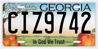 GA license plate CIZ9742