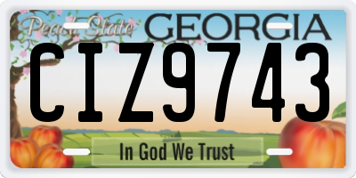 GA license plate CIZ9743