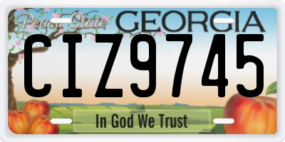 GA license plate CIZ9745