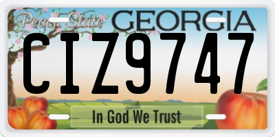 GA license plate CIZ9747