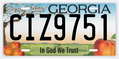 GA license plate CIZ9751