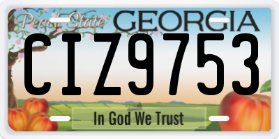 GA license plate CIZ9753