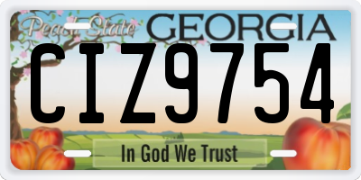 GA license plate CIZ9754