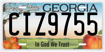 GA license plate CIZ9755