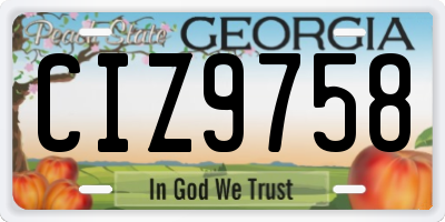 GA license plate CIZ9758