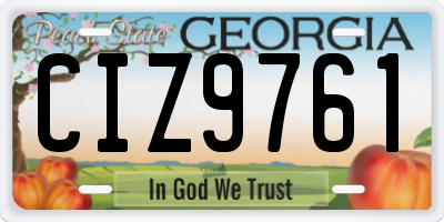 GA license plate CIZ9761
