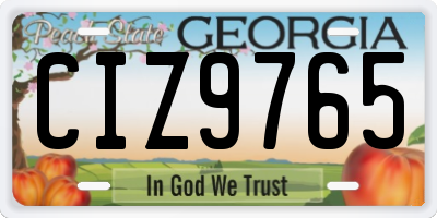 GA license plate CIZ9765