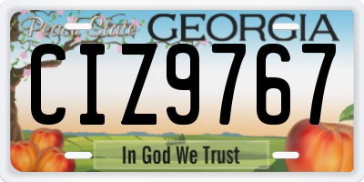GA license plate CIZ9767