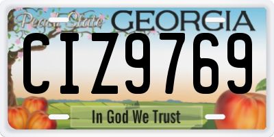 GA license plate CIZ9769