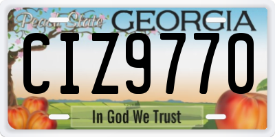 GA license plate CIZ9770