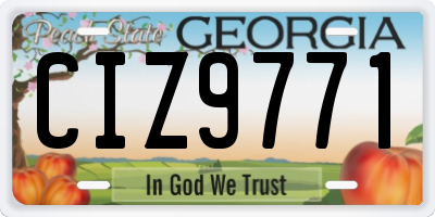 GA license plate CIZ9771