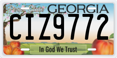 GA license plate CIZ9772
