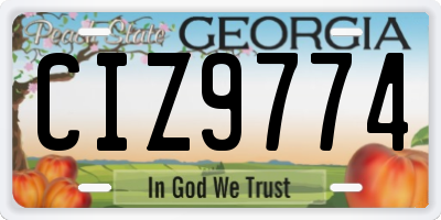 GA license plate CIZ9774