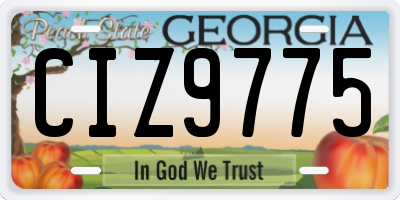 GA license plate CIZ9775