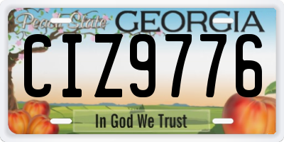 GA license plate CIZ9776