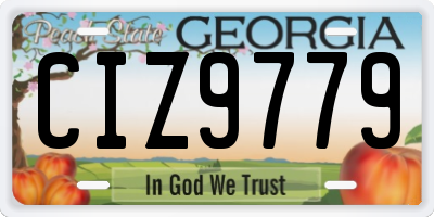 GA license plate CIZ9779
