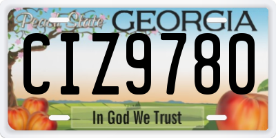 GA license plate CIZ9780