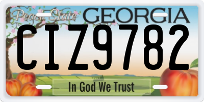 GA license plate CIZ9782