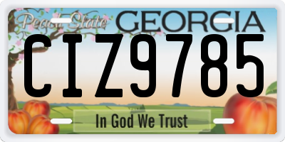 GA license plate CIZ9785
