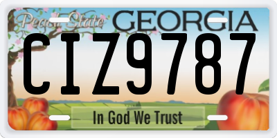 GA license plate CIZ9787