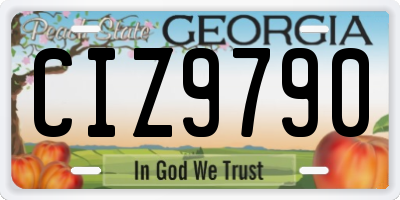 GA license plate CIZ9790