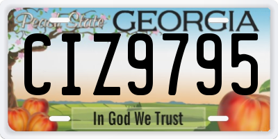 GA license plate CIZ9795