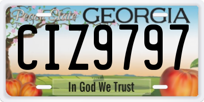 GA license plate CIZ9797