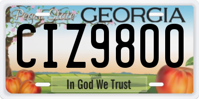 GA license plate CIZ9800