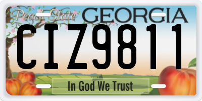 GA license plate CIZ9811