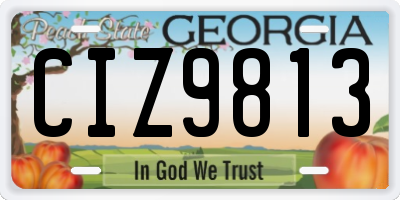 GA license plate CIZ9813