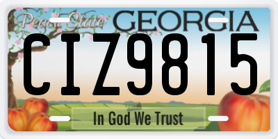 GA license plate CIZ9815