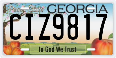 GA license plate CIZ9817