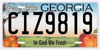 GA license plate CIZ9819