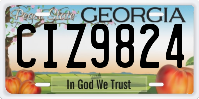 GA license plate CIZ9824