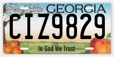 GA license plate CIZ9829