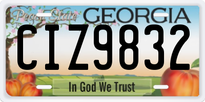 GA license plate CIZ9832