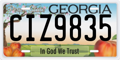 GA license plate CIZ9835
