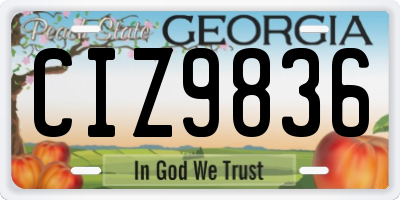 GA license plate CIZ9836