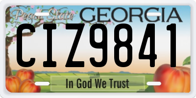 GA license plate CIZ9841