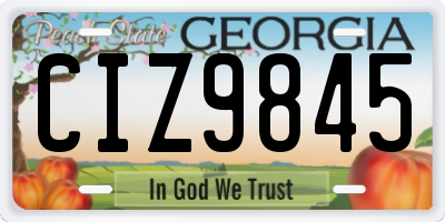 GA license plate CIZ9845
