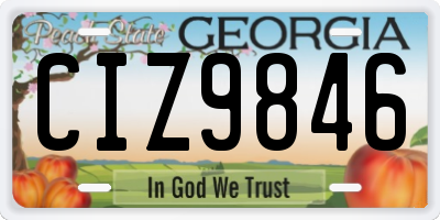 GA license plate CIZ9846