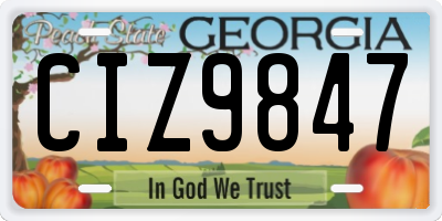 GA license plate CIZ9847
