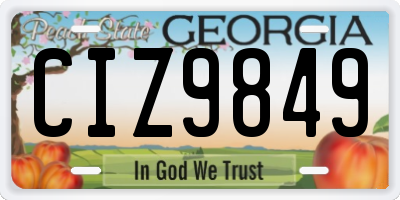 GA license plate CIZ9849