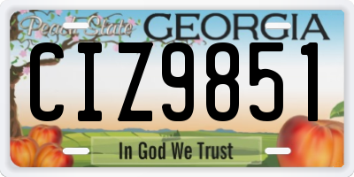 GA license plate CIZ9851