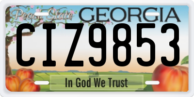 GA license plate CIZ9853