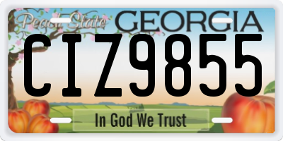GA license plate CIZ9855