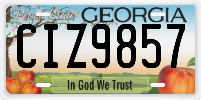GA license plate CIZ9857