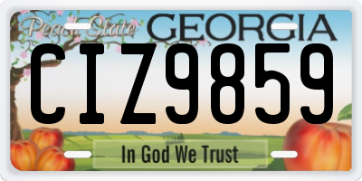 GA license plate CIZ9859