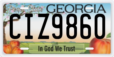 GA license plate CIZ9860