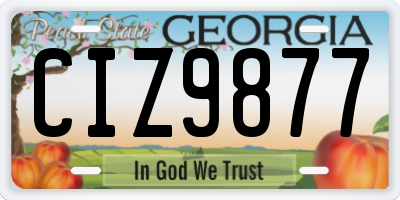 GA license plate CIZ9877